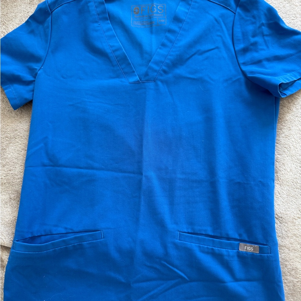 Figs Technical Collection Blue Scrub Top